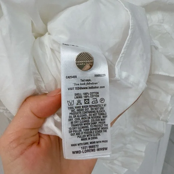 NWT Ted Baker Lorene Embroidered White Halter Dress - Picture 9 of 9